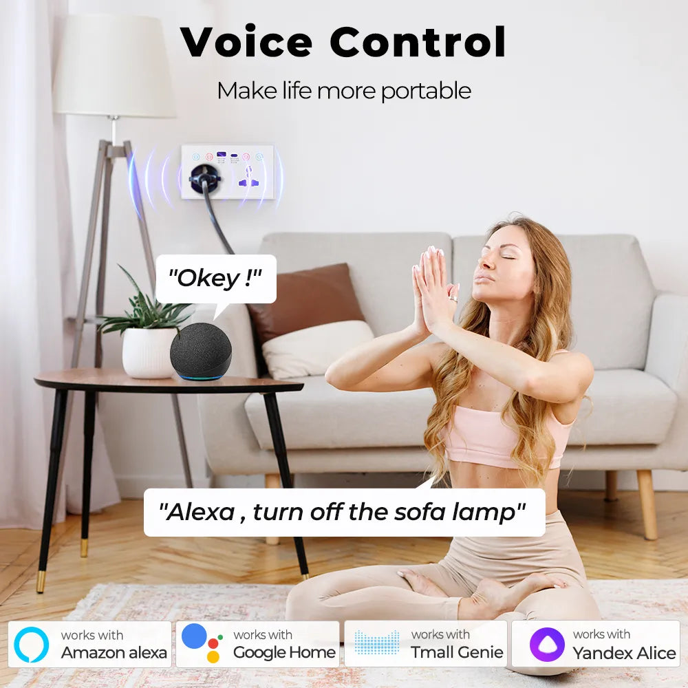 Smart WiFi Dual Wall Socket With USB/C-Type
