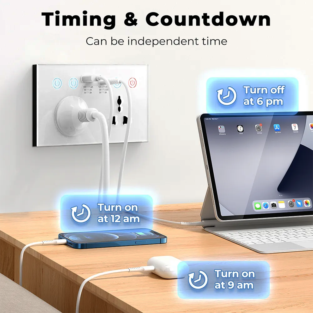 Smart WiFi 4-in-1 Universal Wall Socket - 13A