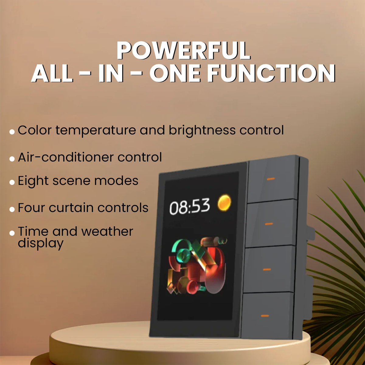 Smart Touch Panel Control With 4 Gang Switch