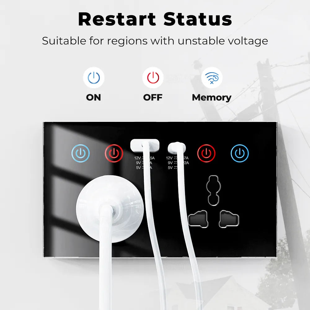 Smart WiFi Dual Wall Socket With USB/C-Type