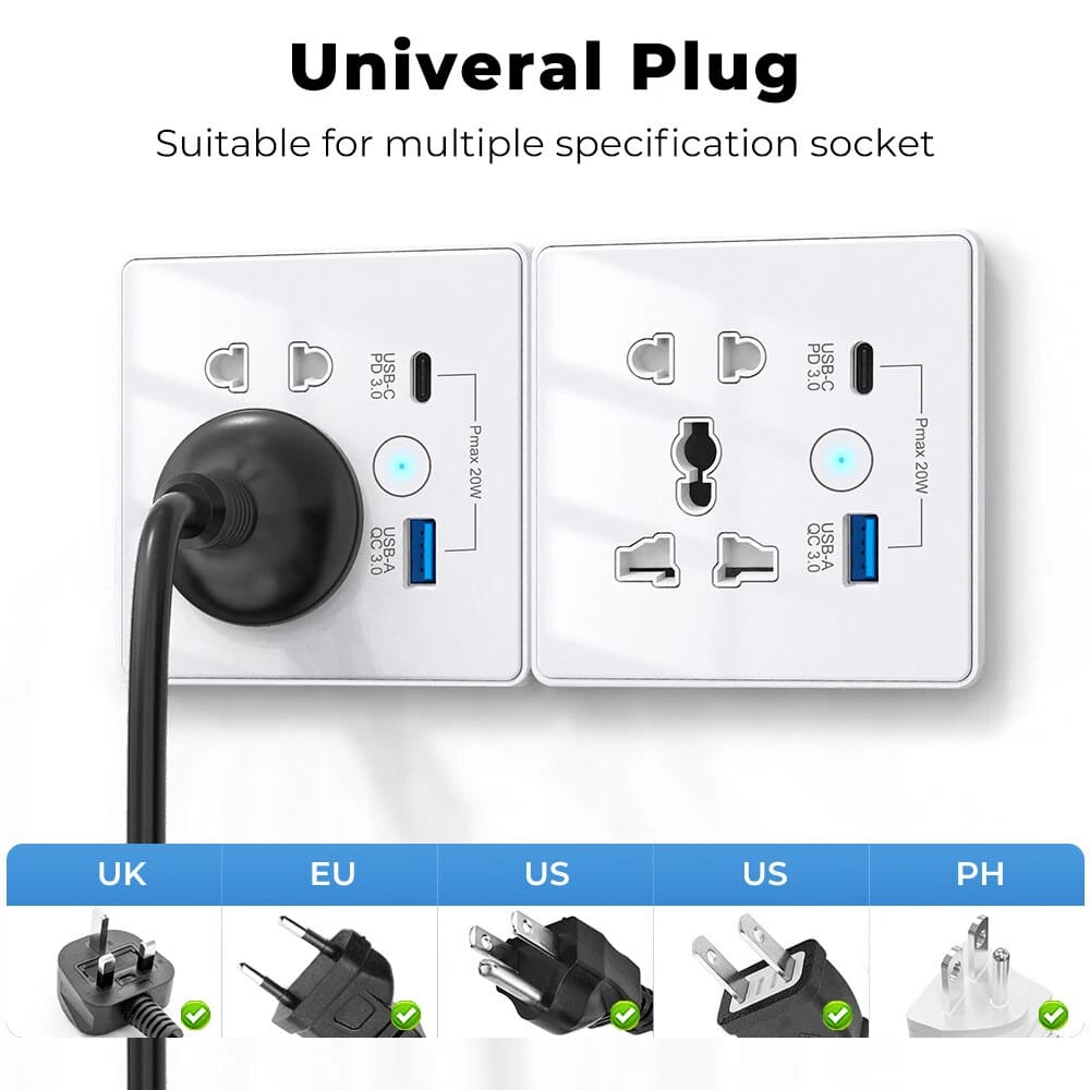 Smart Wall Socket – 13A USB / C-Type