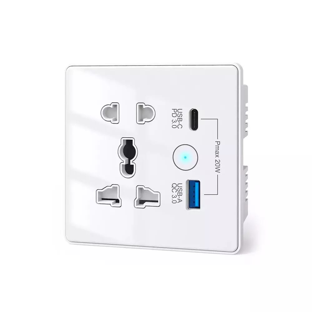 Smart Wall Socket – 13A USB / C-Type