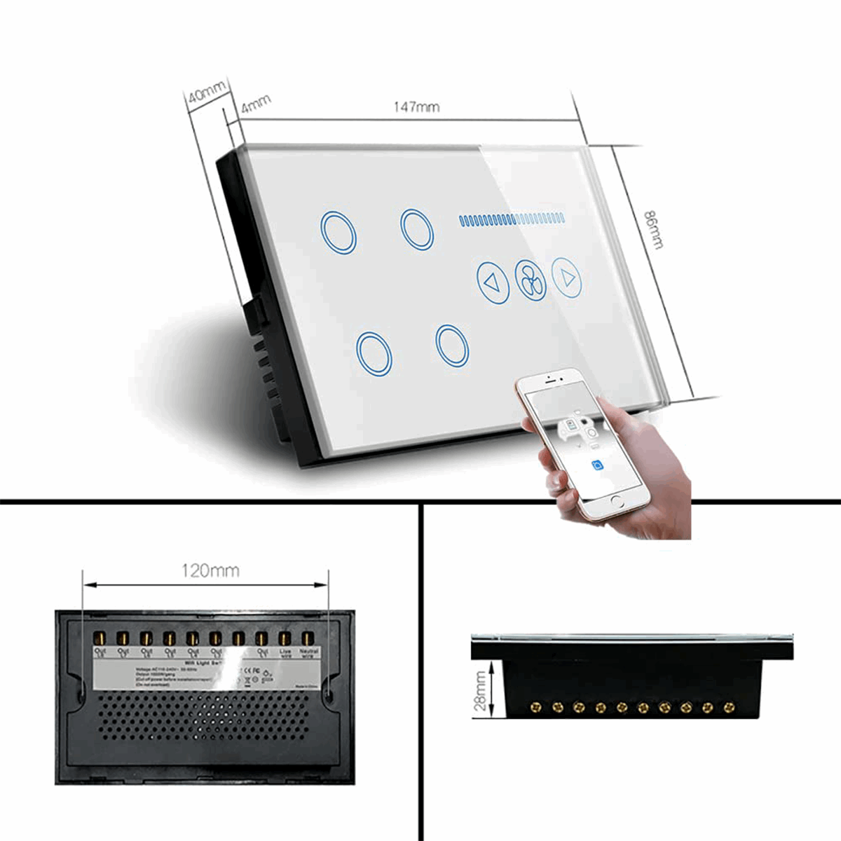 Smart 4 Gang + Fan Switch