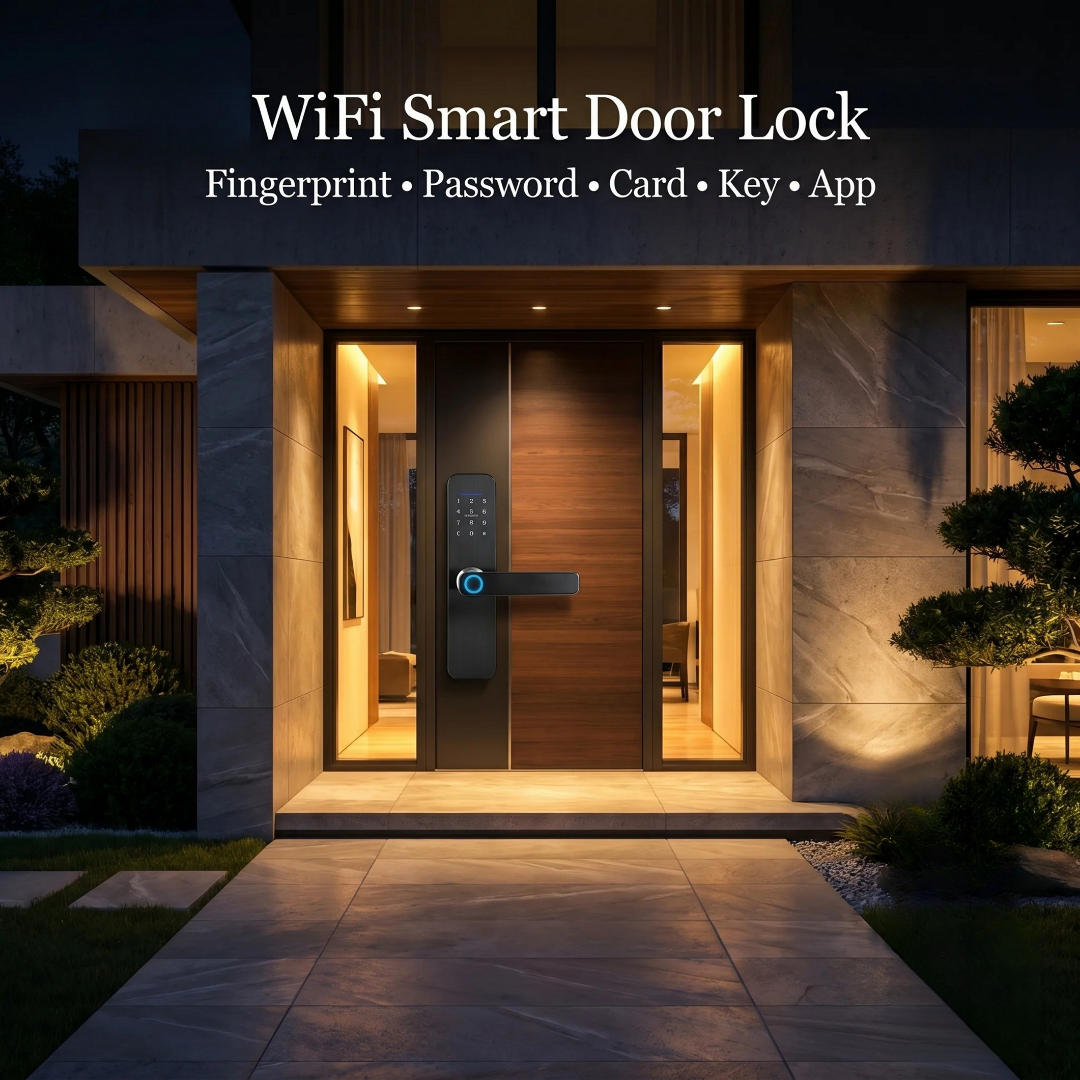 Smart WiFi Digital Door Lock – 5-in-1 Keyless Entry System