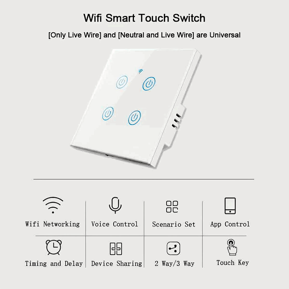 4 Gang WiFi Smart Touch Switch Feature