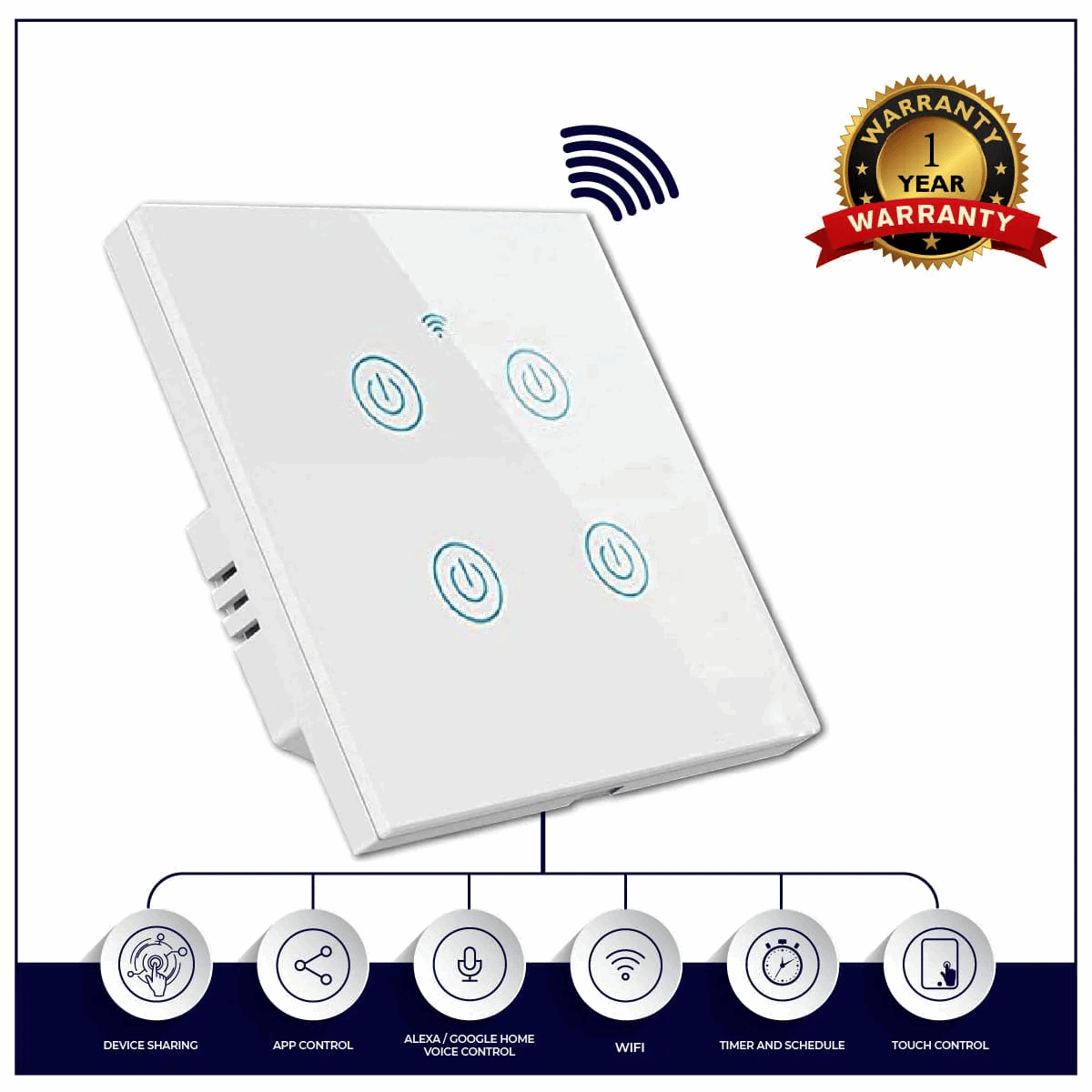 4 Gang WiFi Smart Touch Switch