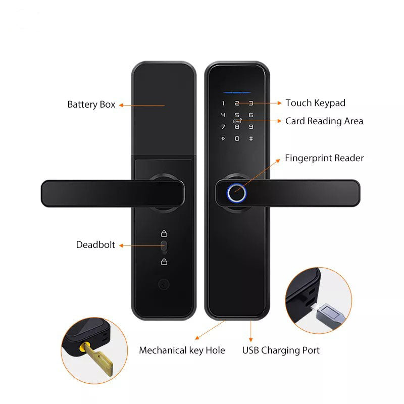 Smart WiFi Digital Door Lock – 5-in-1 Keyless Entry System