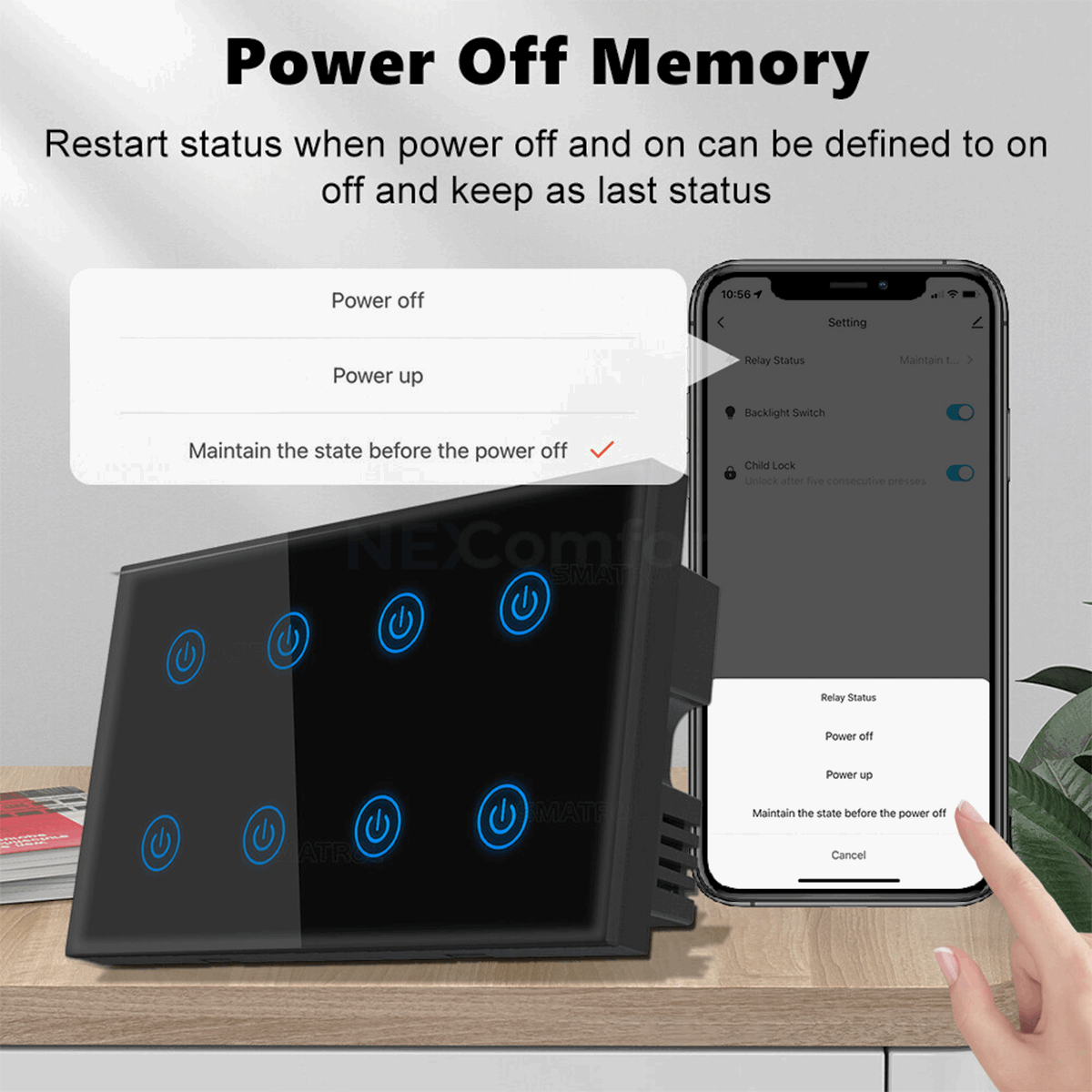 8 Gang WiFi Smart Touch Switch APP