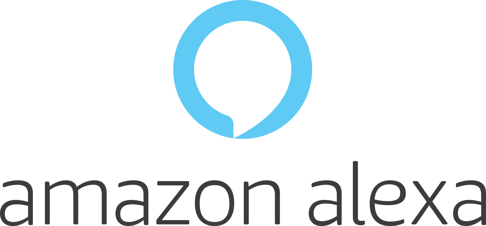 Amazon Alexa logo with a blue circle on a white background