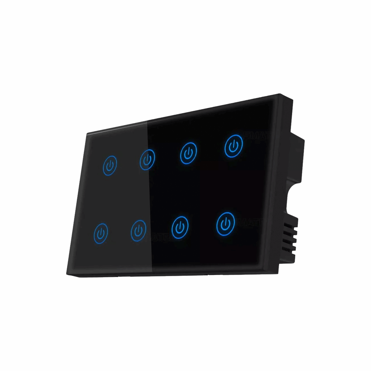 Black 8 Gang WiFi Smart Touch Switch