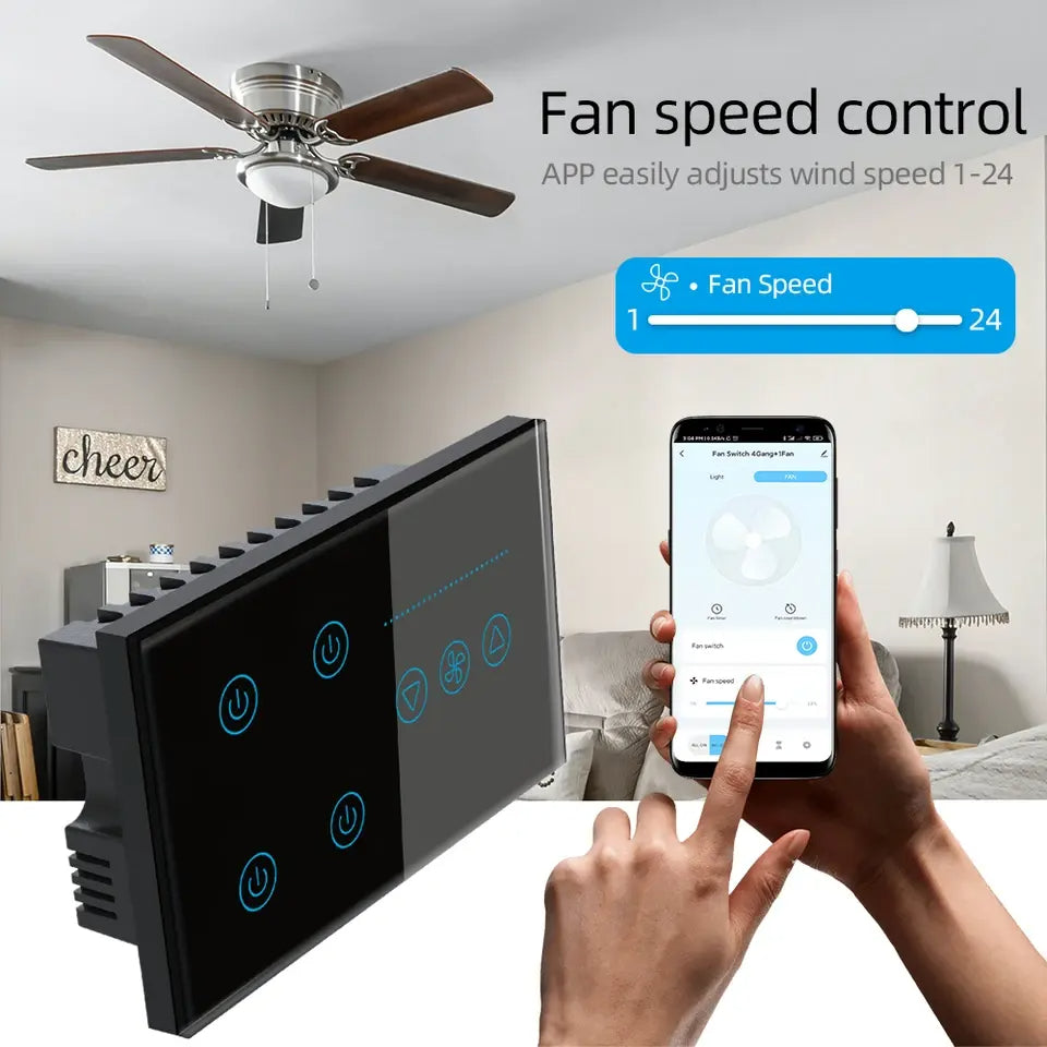Smart 4 Gang Fan Switch for Seamless Home Control