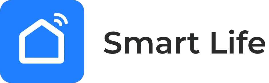 Smart Life logo with a blue square and white house icon on a white background