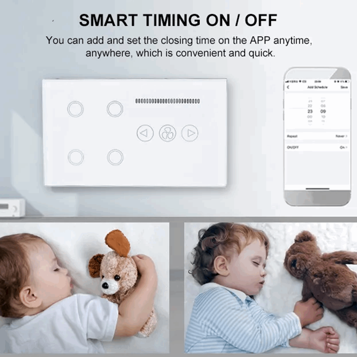 Smart 4 Gang + Fan Switch Secure