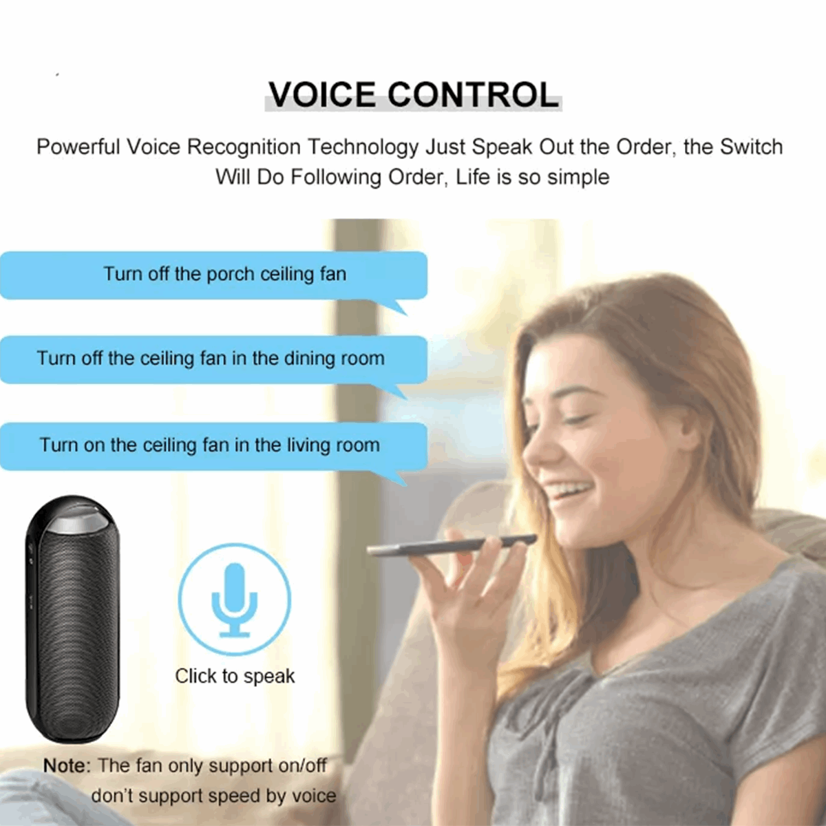 Smart 4 Gang + Fan Switch Voice Conrole