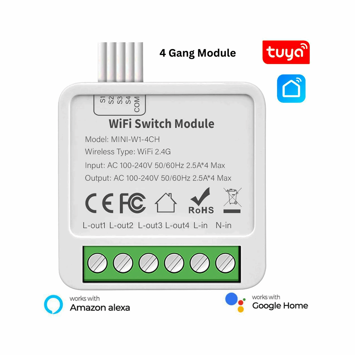Smart In Wall Mini Switches (1–4 Gang) Pakistan