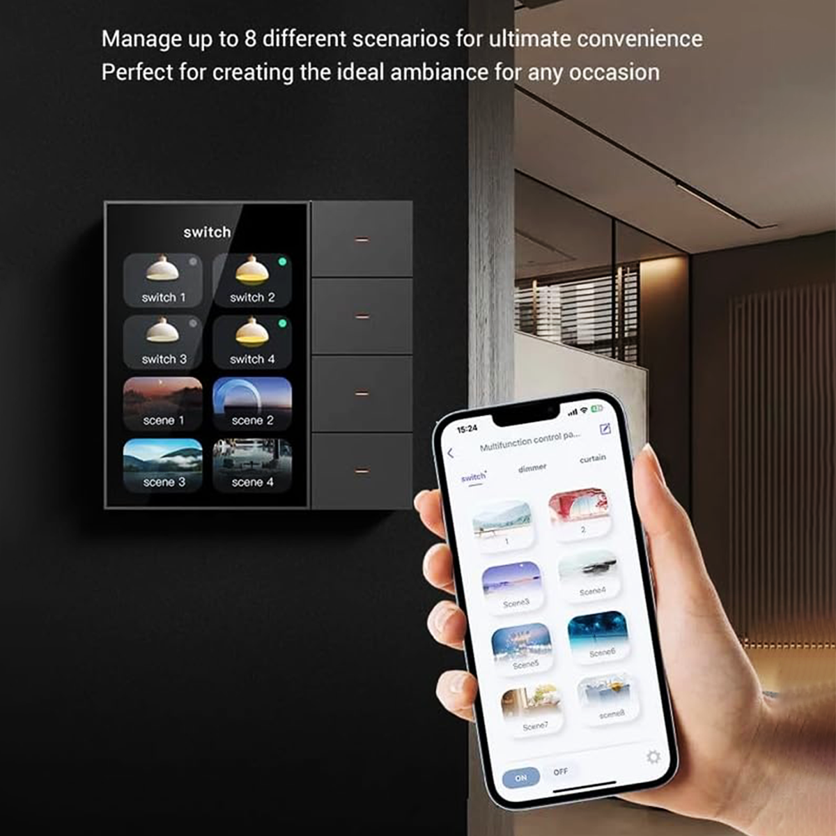 Smart Touch Panel Control With 4 Gang Switch App