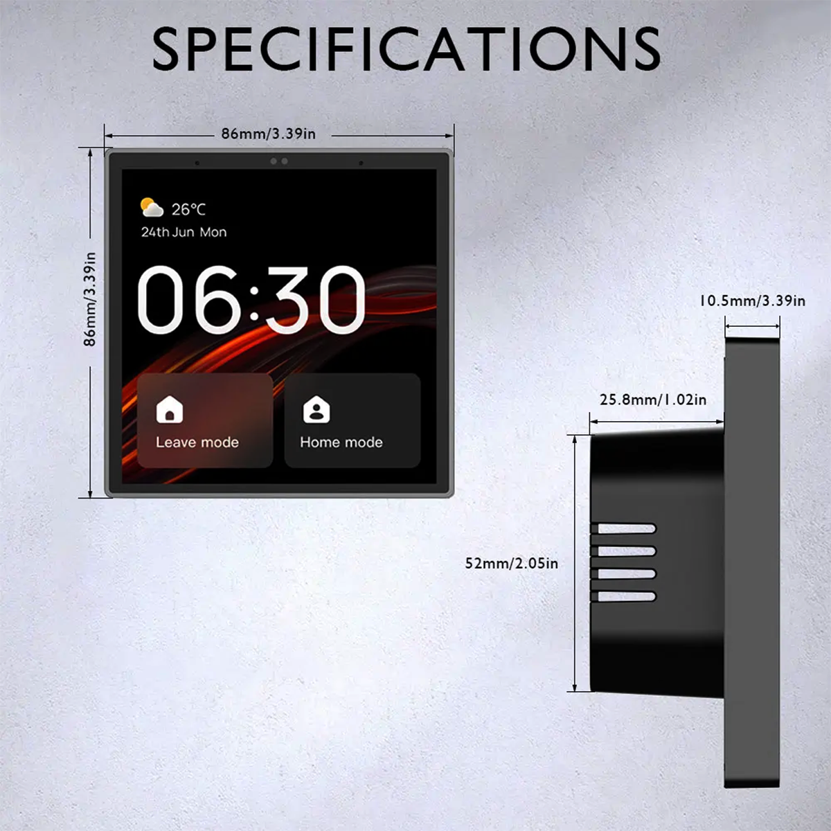 Smart Touch Panel with Alexa back