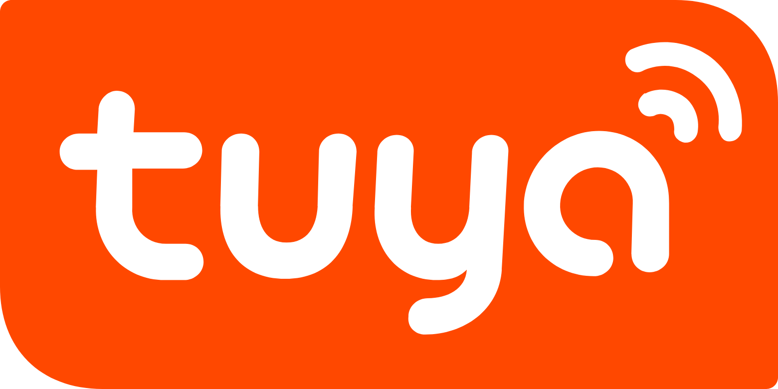 Tuya logo on an orange background